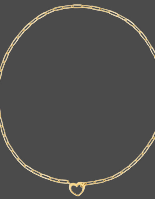 Load image into Gallery viewer, 14K Yellow Gold Heart Paperclip Necklace
