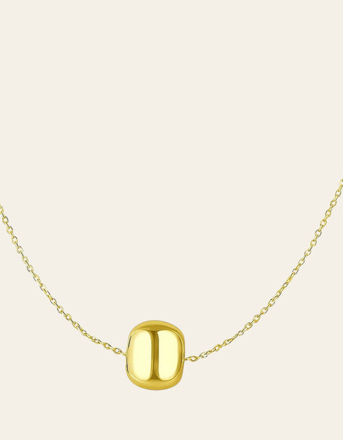 Load image into Gallery viewer, 14K Yellow Gold Polished Barrel Bead Necklace
