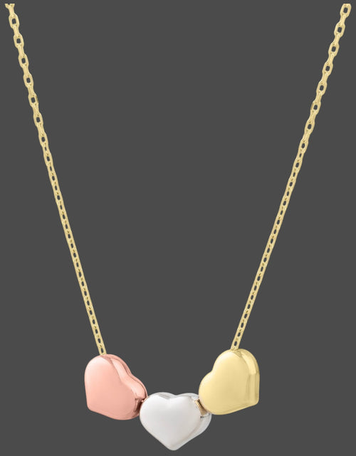Load image into Gallery viewer, 14K Tri-Color Gold Triple Heart Necklace
