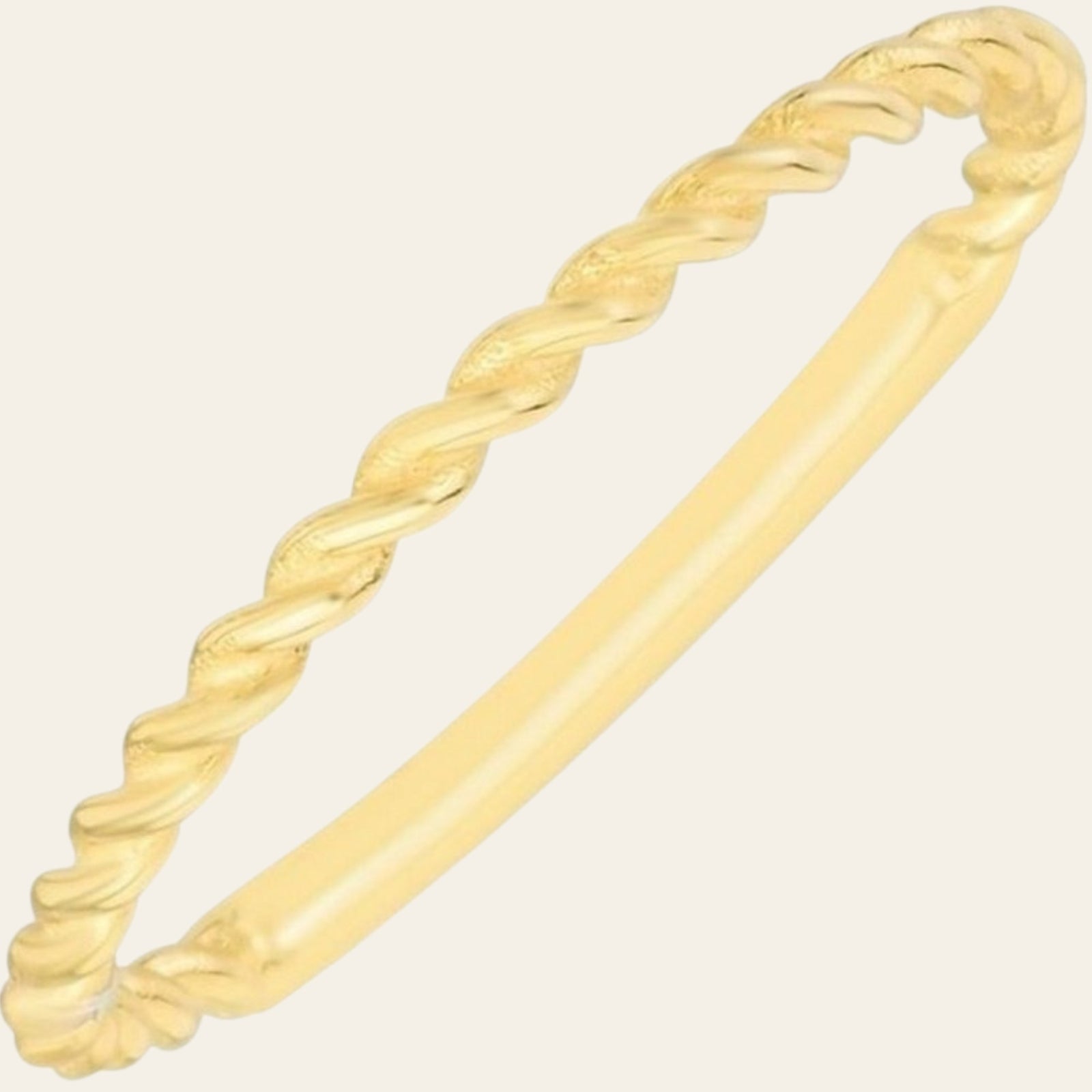 14K Yellow Gold Twisted Stackable Ring