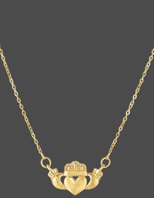 Load image into Gallery viewer, 14K Yellow Gold Claddagh Pendant Necklace
