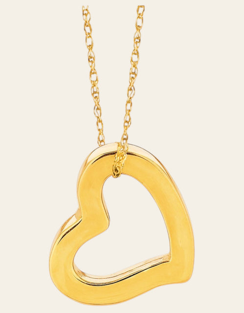 Load image into Gallery viewer, 14K Yellow Gold Open Heart Pendant Necklace 18 Inch

