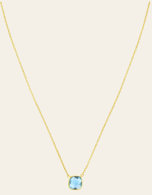 Load image into Gallery viewer, 14K Yellow Gold Cushion Blue Topaz Necklace
