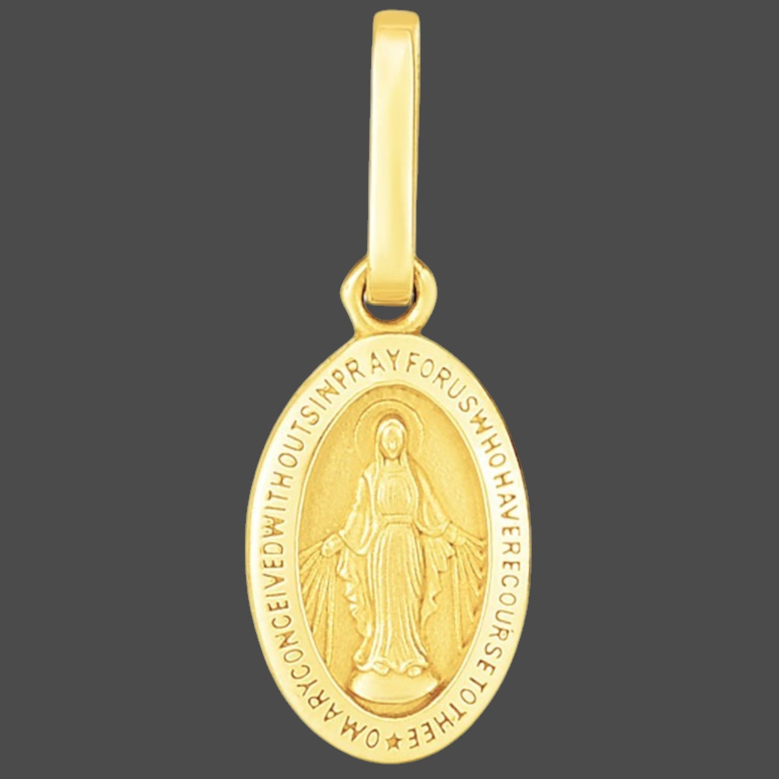 14K Yellow Gold Miraculous Medal Pendant