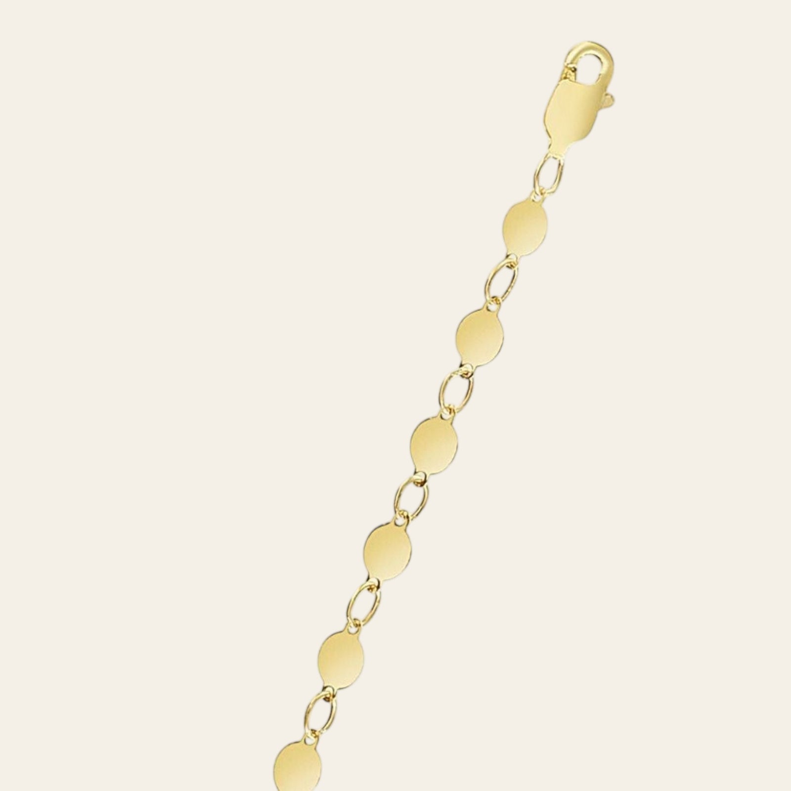 14K Yellow Gold Polished Circle Station Necklace