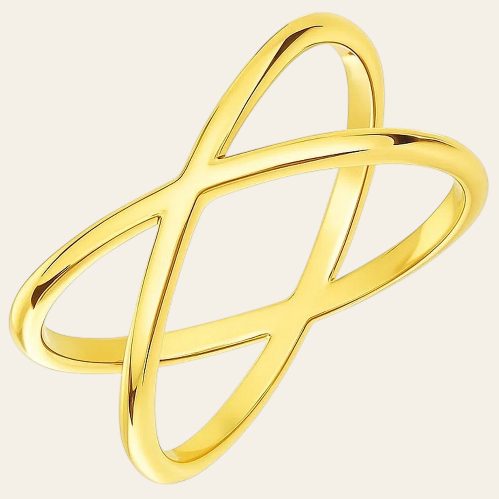 14K Yellow Gold Polished X-Crossover Ring