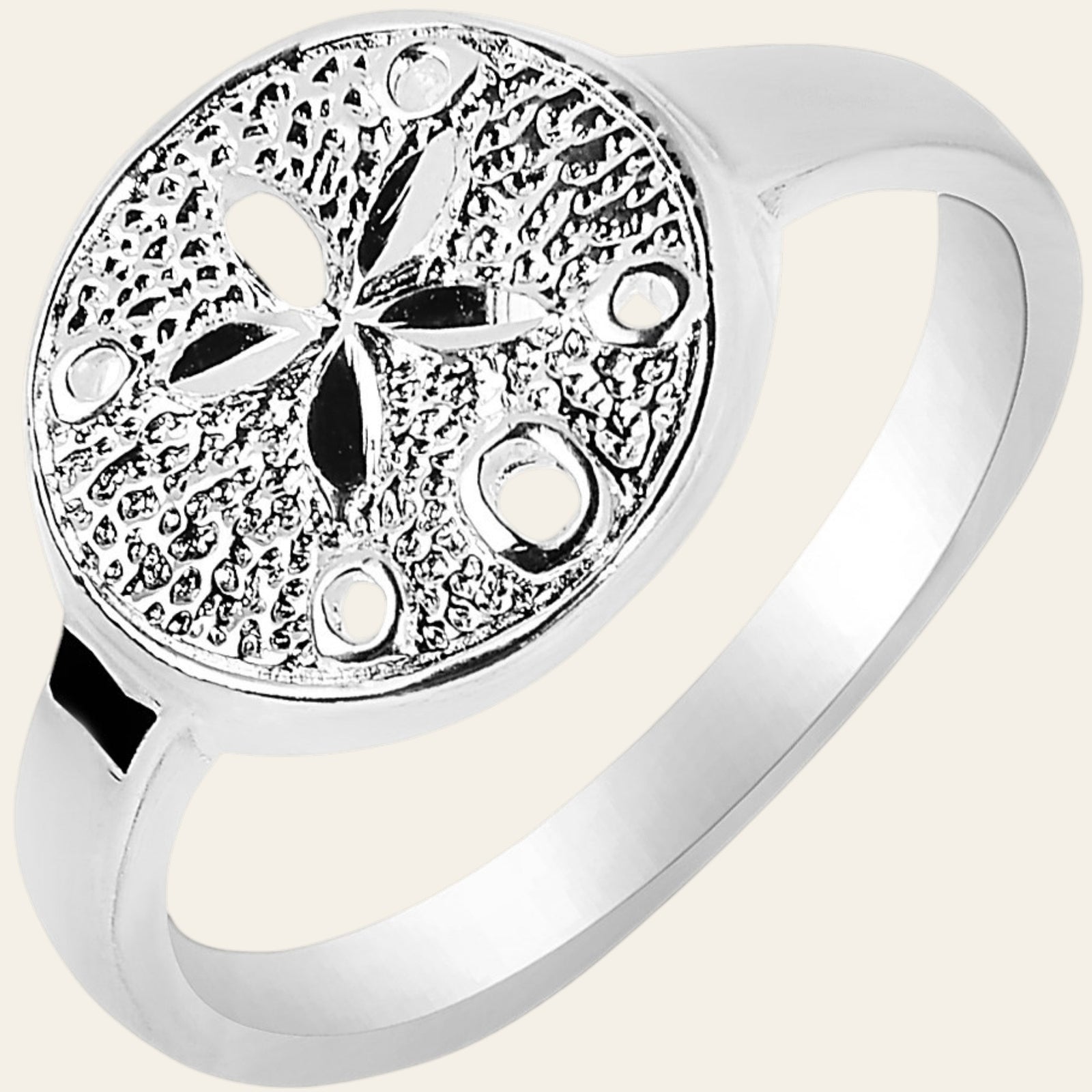Sterling Silver Textured Sand Dollar Ring