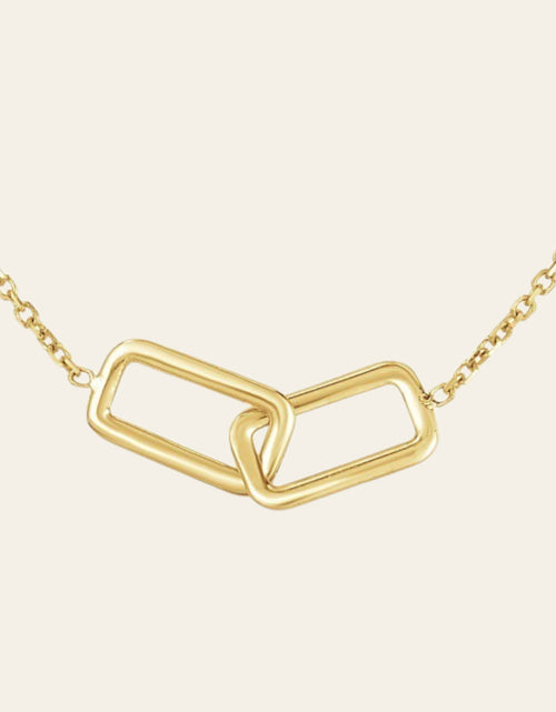 Load image into Gallery viewer, 14K Yellow Gold Interlocking Rectangle Necklace
