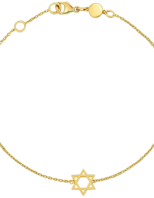 Load image into Gallery viewer, 14k Yellow Gold Star of David Bracelet
